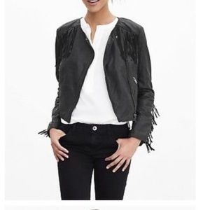 Real leather fringe jacket